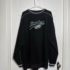 Philadelphia Eagles Pro Layer Sweatshirt 2X Black NFL Vintage Style Pullover